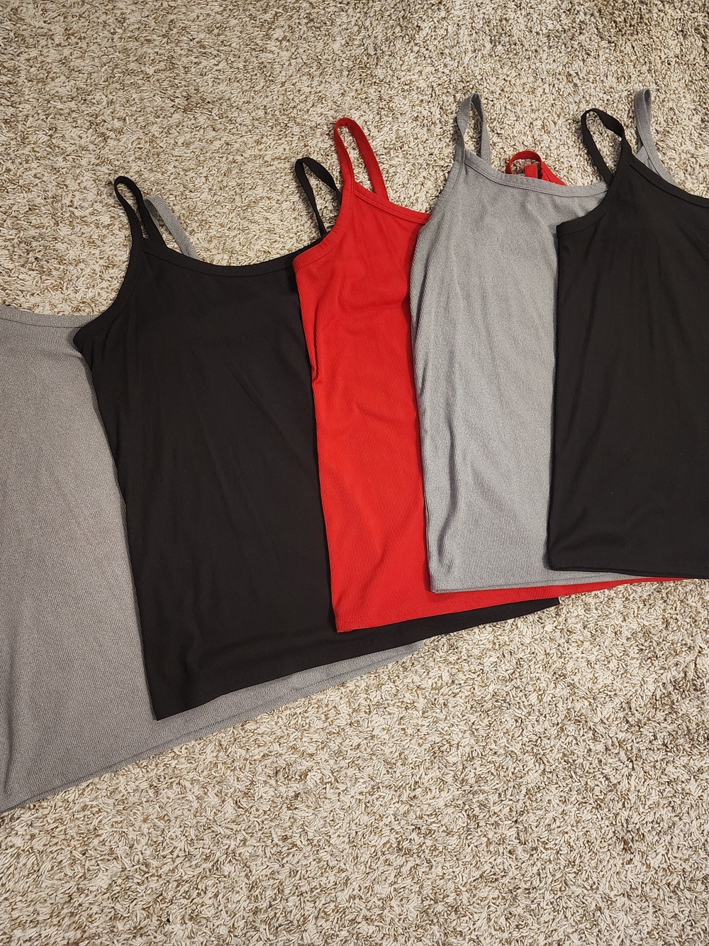 No Boundaries Women’s Camisole Pack - Black, Red & Gray
